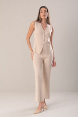 CONJUNTO FERRACHE MALHA CASACO COM BOTÃO - Carla Valente