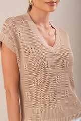 CAMISOLA FERRACHE DE MALHA PERFURA COM DETALHE TRABALHADO - Carla Valente