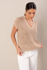 CAMISOLA FERRACHE DE MALHA PERFURA COM DETALHE TRABALHADO - Carla Valente