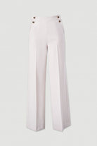 CALÇA FERRACHE WIDE LEG COM DETALHE BOTÃO PERSONALIZADO - Carla Valente