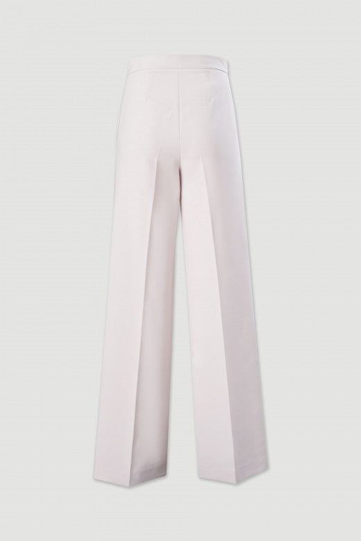 CALÇA FERRACHE WIDE LEG COM DETALHE BOTÃO PERSONALIZADO - Carla Valente