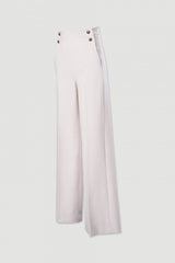 CALÇA FERRACHE WIDE LEG COM DETALHE BOTÃO PERSONALIZADO - Carla Valente