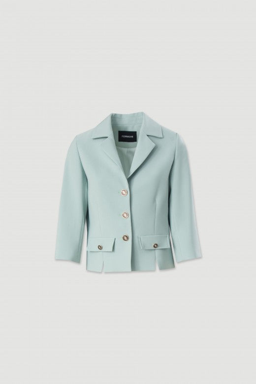 BLAZER FERRACHE CLÁSSICO CURTO COM COLARINHO - Carla Valente