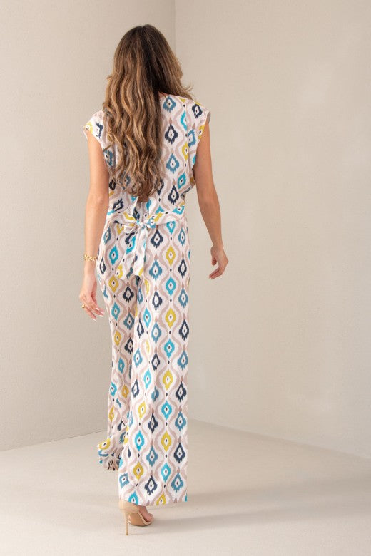 CALÇAS FERRACHE WIDE LEG COM PADRÃO - Carla Valente