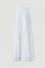 CALÇA FERRACHE WIDE LEG DE CINTURA SUBIDA DETALHE FRONTAL - Carla Valente