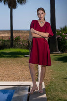 VESTIDO FERRACHE CURTO FLUÍDO COM MANGA EM FOLHO - Carla Valente