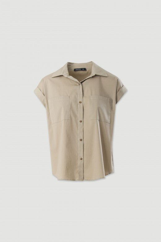 CAMISA FERRACHE DE ALGODÃO COM CORTE DIREITO - Carla Valente