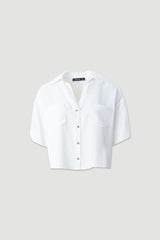 BLUSA FERRACHE CURTA FLUIDA COM DECOTE V - Carla Valente