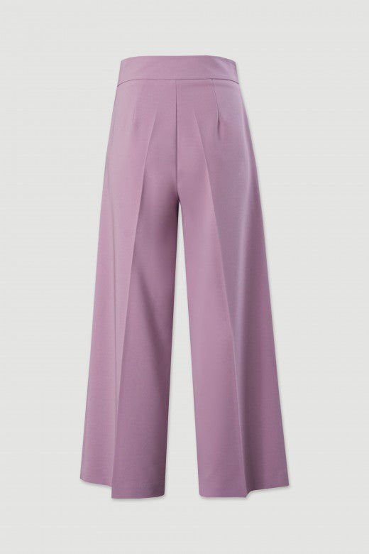 CALÇA FERRACHE CURTA WIDE LEG DE CINTURA SUBIDA - Carla Valente