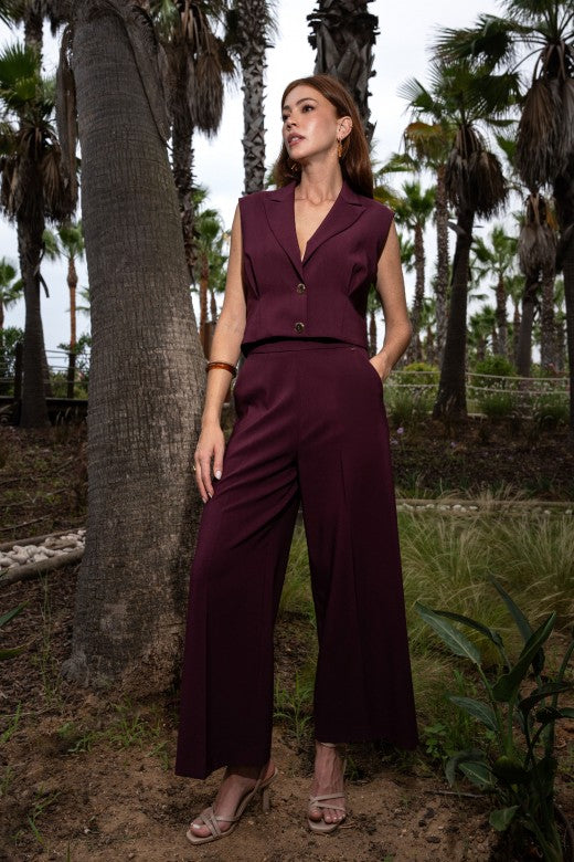 CALÇA FERRACHE CURTA WIDE LEG DE CINTURA SUBIDA - Carla Valente