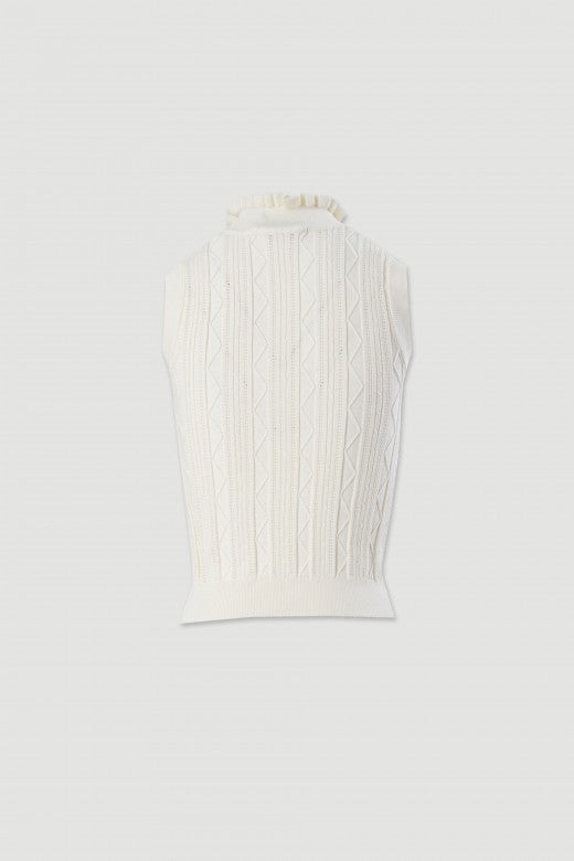 TOP FERRACHE MALHA TEXTURADA  GOLA COM FRANZIDA - Carla Valente