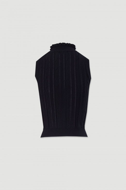 TOP FERRACHE MALHA TEXTURADA  GOLA COM FRANZIDA - Carla Valente