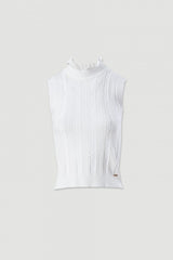 TOP FERRACHE MALHA TEXTURADA  GOLA COM FRANZIDA - Carla Valente