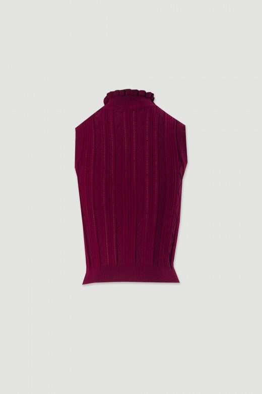 TOP FERRACHE MALHA TEXTURADA  GOLA COM FRANZIDA - Carla Valente