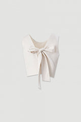 TOP FERRACHE CURTO DE LINHO COM LAÇO NA COSTA - Carla Valente