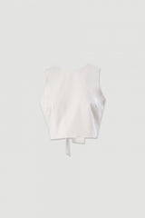 TOP FERRACHE CURTO DE LINHO COM LAÇO NA COSTA - Carla Valente