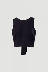 TOP FERRACHE CURTO DE LINHO COM LAÇO NA COSTA - Carla Valente