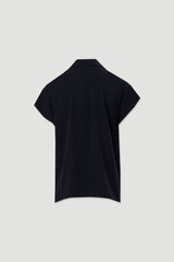 TÚNICA FERRACHE DE MANGA CURTA COM DECOTE EM V DETALHE METÁLICO - Carla Valente