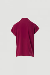 TÚNICA FERRACHE DE MANGA CURTA COM DECOTE EM V DETALHE METÁLICO - Carla Valente