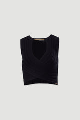 TOP FERRACHE DE MALHA CRUZADO COM DECOTE EM V - Carla Valente