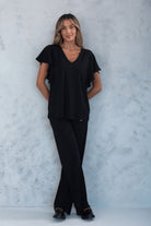 CALÇA FERRACHE WIDE LEG EM MALHA - Carla Valente