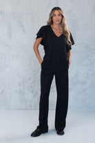 CALÇA FERRACHE WIDE LEG EM MALHA - Carla Valente