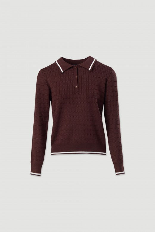 POLO FERRACHE MALHA C/DETALHE RISCA - Carla Valente