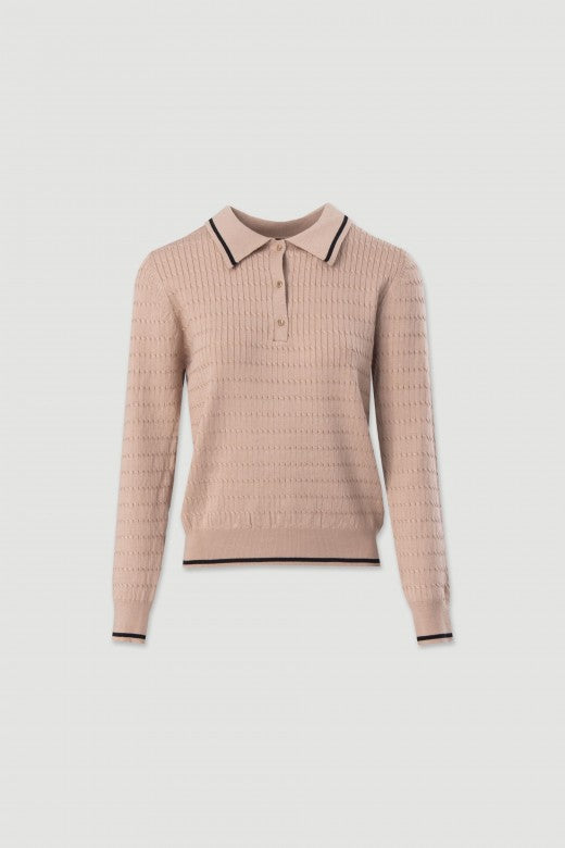 POLO FERRACHE MALHA C/DETALHE RISCA - Carla Valente