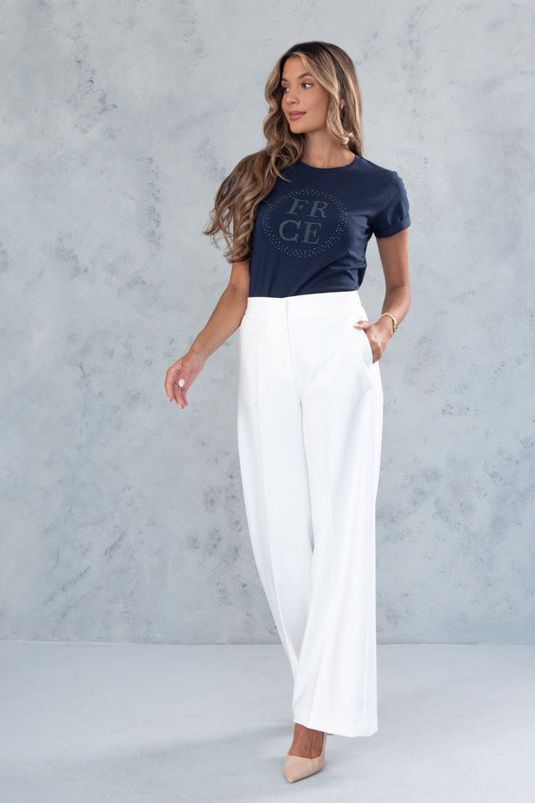 CALÇA FERRACHE WIDE LEG ELÁSTICO NA CINTURA - Carla Valente