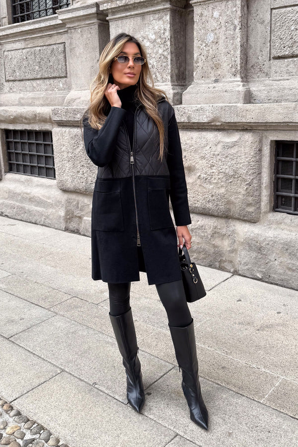 CASACO FERRACHE COMPRIDO COM DETALHE ACOLCHOADO - Carla Valente