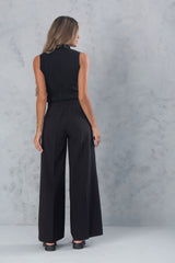 CALÇA FERRACHE WIDE LEG ELÁSTICO NA CINTURA - Carla Valente