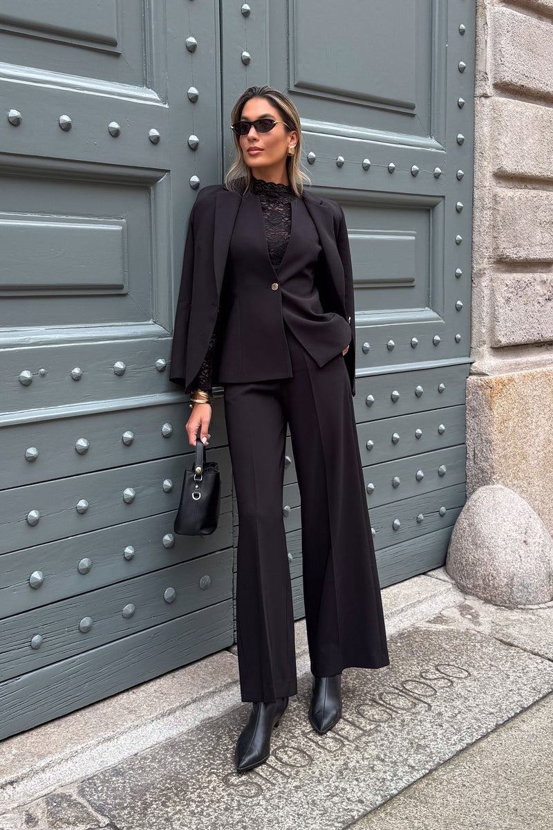 CALÇA FERRACHE WIDE LEG ELÁSTICO NA CINTURA - Carla Valente