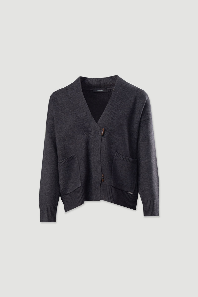 CASACO FERRACHE DE MALHA COM BOLSOS FRONTAIS - Carla Valente