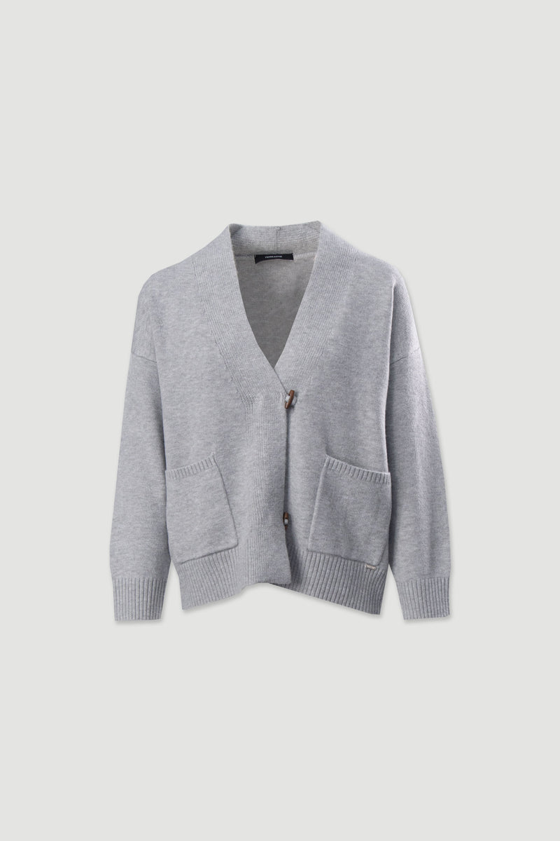 CASACO FERRACHE DE MALHA COM BOLSOS FRONTAIS - Carla Valente