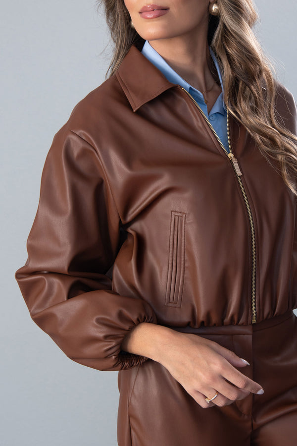 BOMBER FERRACHE CURTO EM POLIPELE - Carla Valente