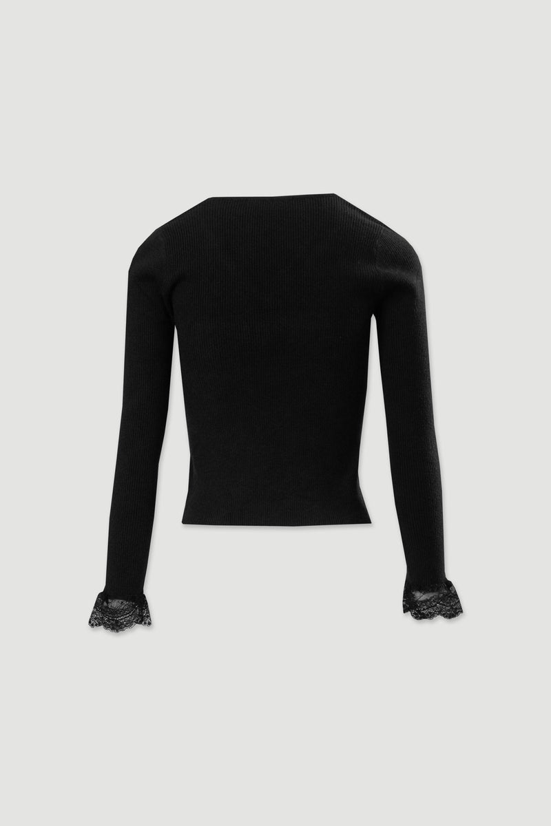 CAMISOLA FERRACHE CANELADA COM DETALHE EM RENDA - Carla Valente