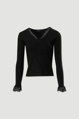 CAMISOLA FERRACHE CANELADA COM DETALHE EM RENDA - Carla Valente