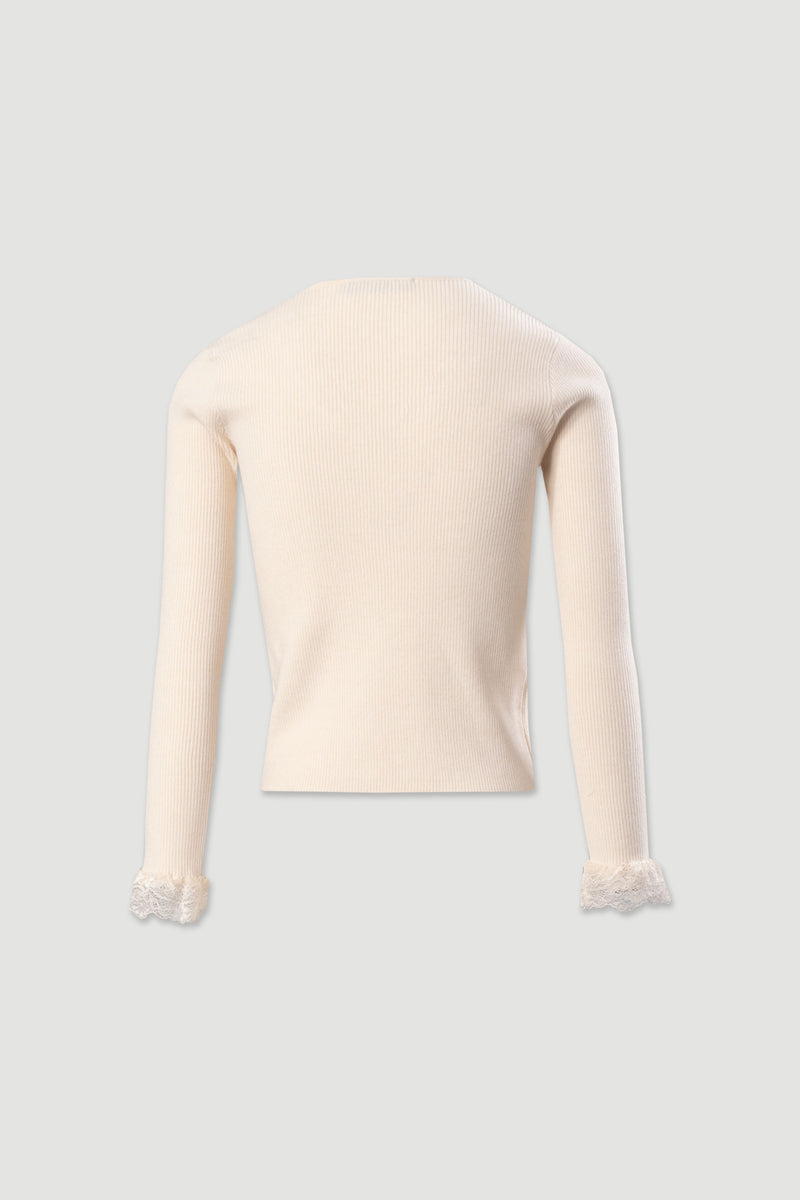 CAMISOLA FERRACHE CANELADA COM DETALHE EM RENDA - Carla Valente