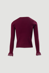 CAMISOLA FERRACHE CANELADA COM DETALHE EM RENDA - Carla Valente