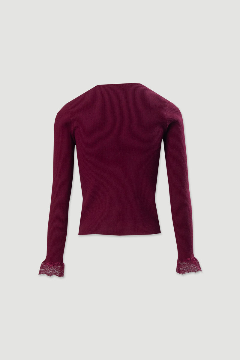 CAMISOLA FERRACHE CANELADA COM DETALHE EM RENDA - Carla Valente