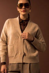 CASACO FERRACHE DE MALHA COM BOLSOS FRONTAIS - Carla Valente