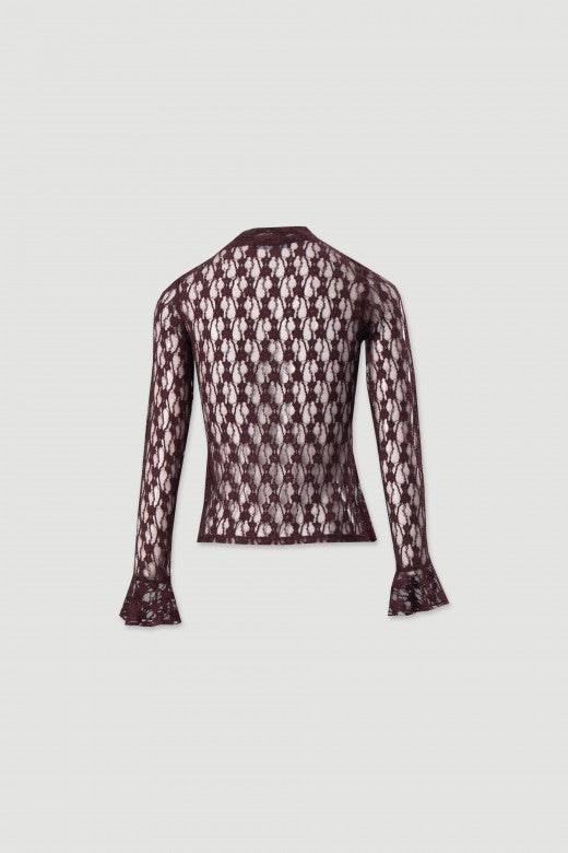 BLUSA FERRACHE RENDA C/MANGA COMPRIDA - Carla Valente