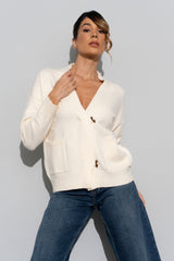 CASACO FERRACHE DE MALHA COM BOLSOS FRONTAIS