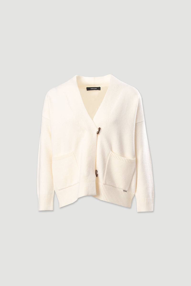 CASACO FERRACHE DE MALHA COM BOLSOS FRONTAIS