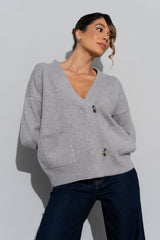 CASACO FERRACHE DE MALHA COM BOLSOS FRONTAIS