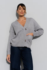 CASACO FERRACHE DE MALHA COM BOLSOS FRONTAIS