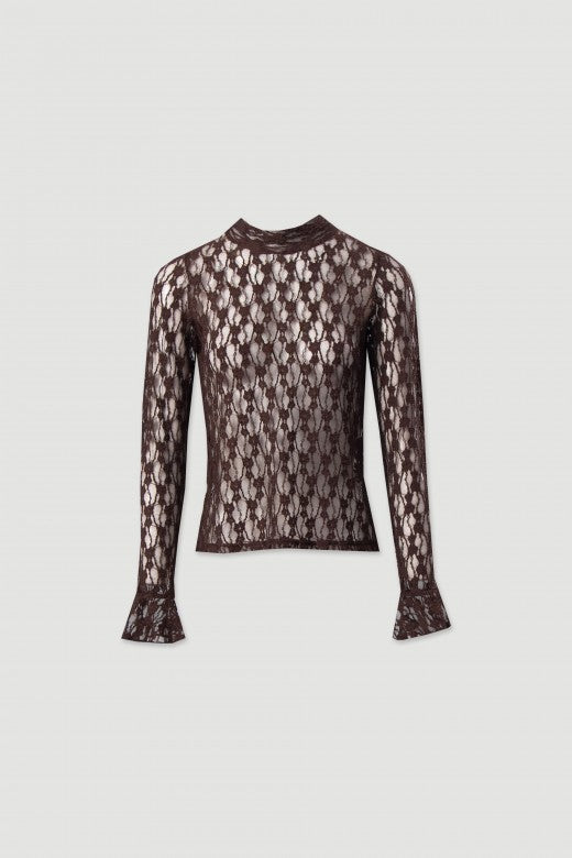 BLUSA FERRACHE RENDA C/MANGA COMPRIDA