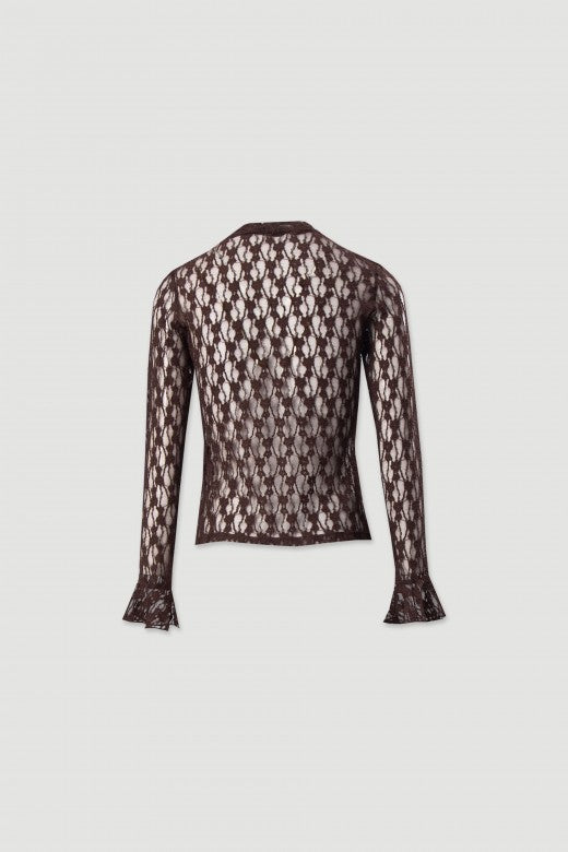 BLUSA FERRACHE RENDA C/MANGA COMPRIDA - Carla Valente