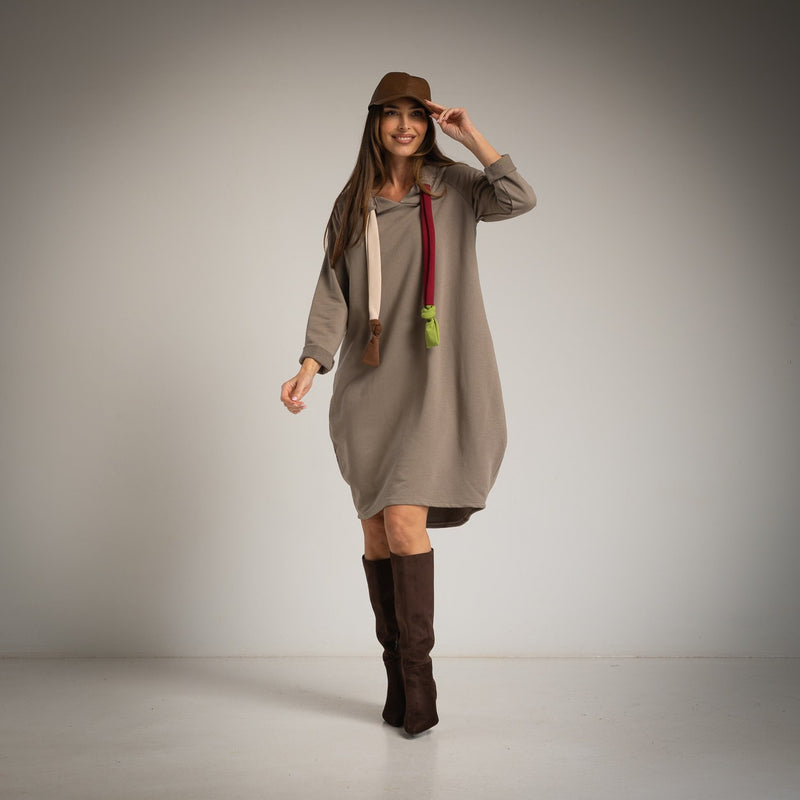 VESTIDO ALBNS MAXI MOLETOM COM CORDÃO - Carla Valente