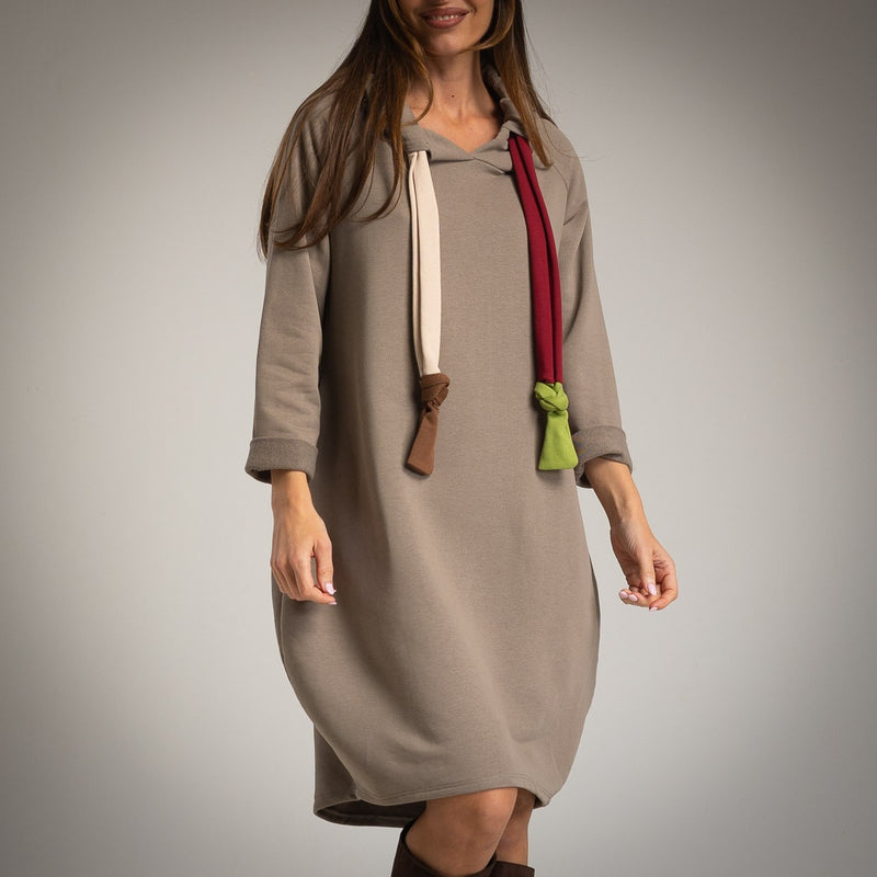 VESTIDO ALBNS MAXI MOLETOM COM CORDÃO - Carla Valente